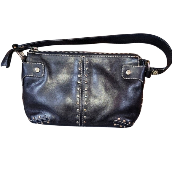 Michael Kors Black Pebbled Leather Vintage Y2K Silver Studded Handb… - Picture 4 of 9